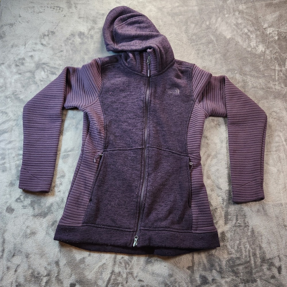 The North Face Hoodie Womens Small Purple Indi Insulatred Full Zip Long Sleeve